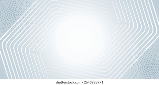 Líneas hexagonales modernas sobre fondo gris. Línea de franja geométrica simple