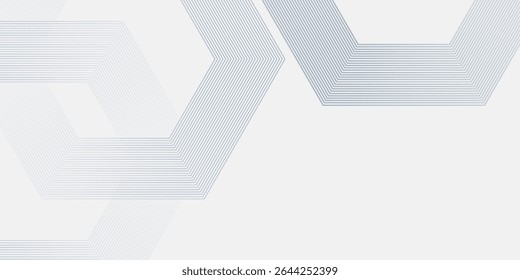 Modern hexagon lines on gray background. Geometric lines simple design background