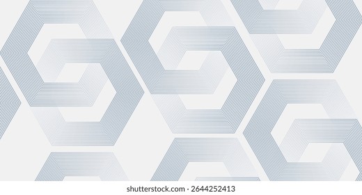 Modern hexagon lines on gray background. Geometric lines simple design background glowing art nice