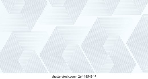 Modern hexagon lines on gray background. Geometric lines simple design modern art nice abstract minimalist light line glow minimalist