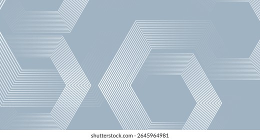 Líneas hexagonales modernas sobre fondo gris. Líneas geométricas diseño simple Ilustración vectorial de arte moderno