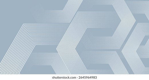 Modern hexagon lines on gray background. Geometric lines simple design modern art vector illustration