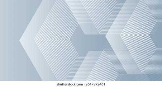 Modern hexagon lines on gray background. Geometric stripe art simple modern abstract