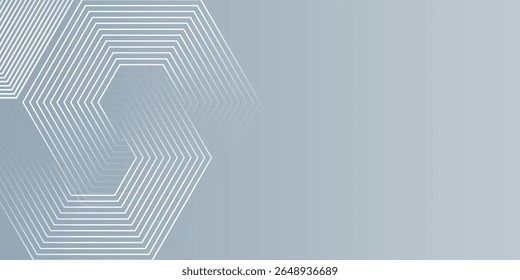 Líneas hexagonales modernas sobre fondo gris. Tecnología de líneas geométricas