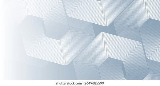 Líneas hexagonales modernas sobre fondo gris. Banda geométrica abstracta moderna simple