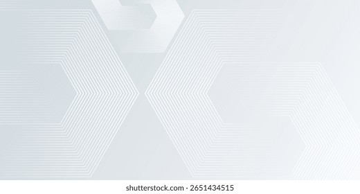 Modern hexagon lines on gray background. Geometric lines background art nice simple design