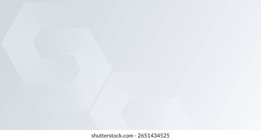 Modern hexagon lines on gray background. Geometric lines background art
