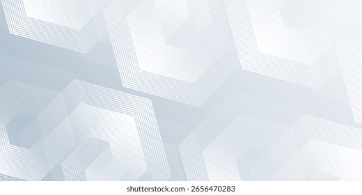 Líneas hexagonales modernas sobre fondo gris. Diseño moderno abstracto de la raya geométrica