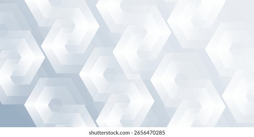Linhas de hexágono modernas em fundo cinza. Banda geométrica abstrata arte de design moderna