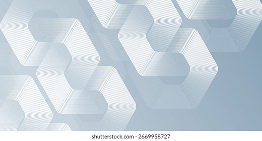 Moderne Sechsecklinien auf grauem Hintergrund. Geometrische Streifenlinie abstraktes modernes Kunstdesign