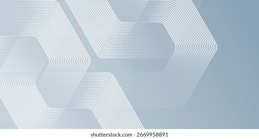Linhas de hexágono modernas em fundo cinza. Linha de faixa geométrica abstrata moderna