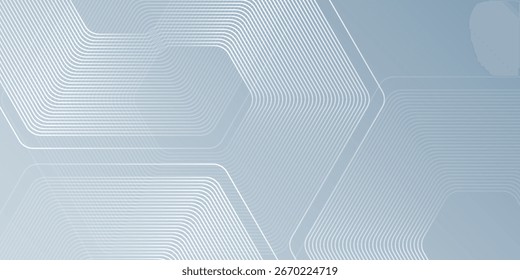 Linhas de hexágono modernas em fundo cinza. Banda geométrica abstrata moderna