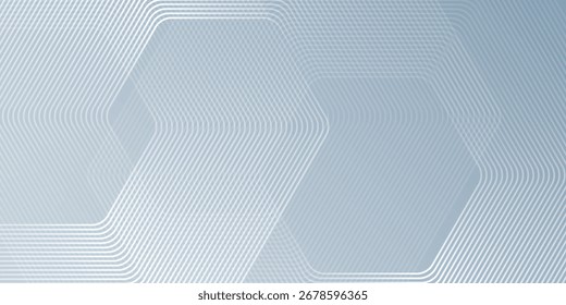 Linhas de hexágono modernas em fundo cinza. Linha de faixa geométrica abstrata simples moderna