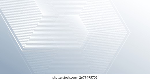 Modern hexagon lines on gray background. Geometric stripe simple abstract