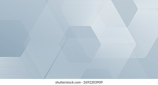 Modern hexagon lines on gray background. Geometric stripe line simple