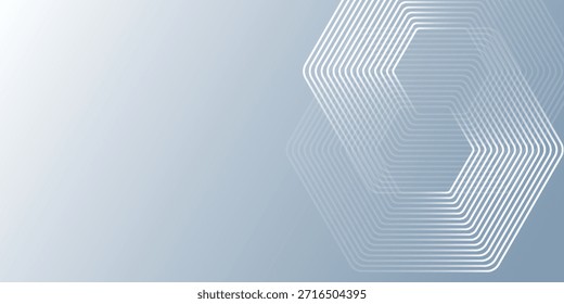 Líneas hexagonales modernas sobre fondo gris. Línea de raya geométrica abstracta