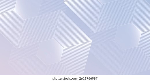 Modern hexagon lines on light mesh blue an pink background. Geometric stripe line art design for poster, brochure, cover, website, header, web banner, presentation simple abstract design
