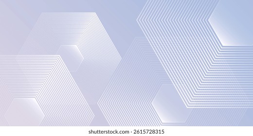Modern hexagon lines on light mesh blue an pink background. Geometric stripe line art design for poster, brochure, cover, website, header, web banner, presentation simple design illustration abstract