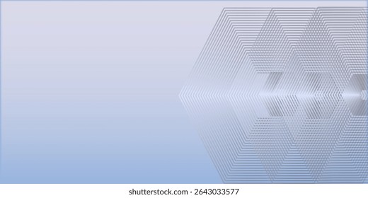 Modern hexagon lines on light mesh blue an pink background. Geometric stripe line art design for poster, brochure, cover, website, header, web banner, presentation abstract modern simple