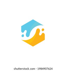 Modern hexagon liquid  logo design