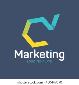 Modern hexagon logo design