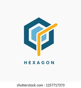 Modern hexagon logo icon. Business and corporate design template