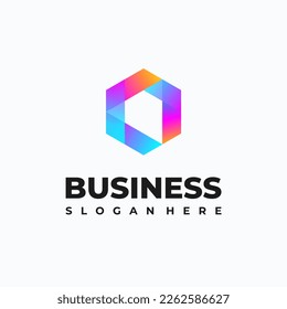 Vector de logotipo hexágono moderno. Logo de Cube. Logotipo de tecnología, concepto de diseño de logotipo geométrico creativo