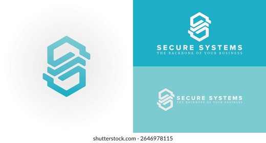 O logotipo hexágono moderno, que forma as iniciais SS dentro de um hexágono contemporâneo, simboliza soluções de rede seguras e contínuas com conectividade dinâmica.