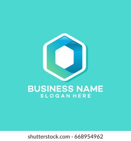 Modern hexagon O Initial Logo template vector illustration