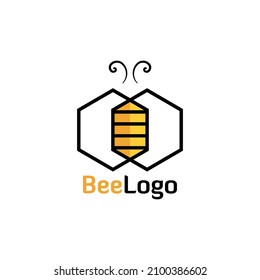 Modern hexagon shaped bee Logo