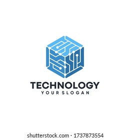 Modern Hexagon tech logo designs concept vector, Hexa Technology logo template