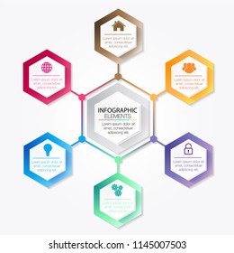 modern hexagon text box template for website computer graphic technology, banner Infographics