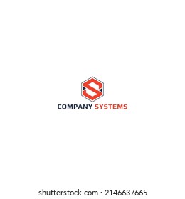 Modern hexagon vector initial letter S or SS logo in red color isolated on multiple background colors. The logo is suitable for business and technolgy logo design inspiration templates.