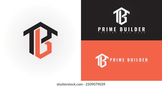 Letra inicial PB o BP de Vector hexagonal moderno en color naranja-negro aislado en múltiples colores de fondo. El logotipo es adecuado para Plantillas de inspiración de diseño de logotipo de empresa de mejoras para el hogar.