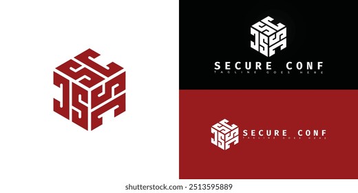Moderner Hexagon-Vektor-Anfangsbuchstabe SC oder CS Logo in roter Farbe einzeln auf mehreren Hintergrundfarben. Das Logo eignet sich zur Programmierung von Vorlagen für das Design von Konferenzlogos.