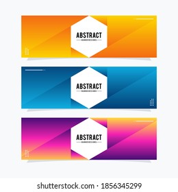 Plantilla de banners web Hexagon modernos. Diseño universal para el negocio de la publicidad