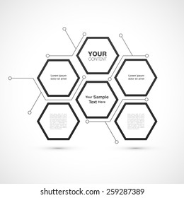 Modern hexagon web design isolated on white background vector stock eps 10 illustration