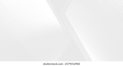 Modern hexagon white and gray background with dot white gray wave light technology abstract design