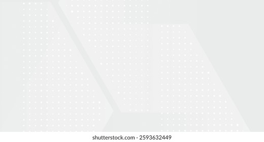 Modern hexagon white and gray background with dot white gray wave light technology design