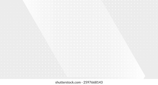 Modern hexagon white and gray background with dot white gray wave light technology abstract simple
