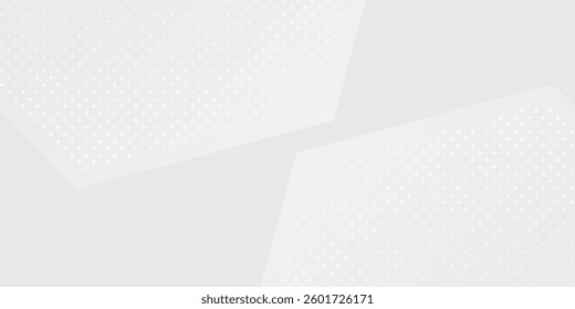 Modern hexagon white and gray background with dot white gray wave light technology abstract simple modern