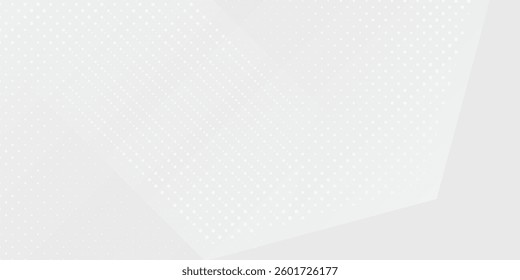 Modern hexagon white and gray background with dot white gray wave light technology abstract simple