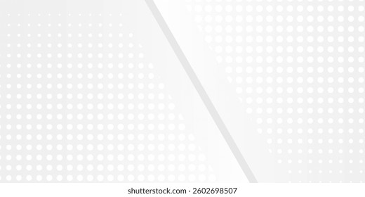 Modern hexagon white and gray background with dot white gray wave light technology abstract modern