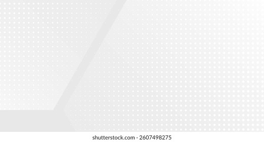 Modern hexagon white and gray background with dot white gray wave light technology abstract modern