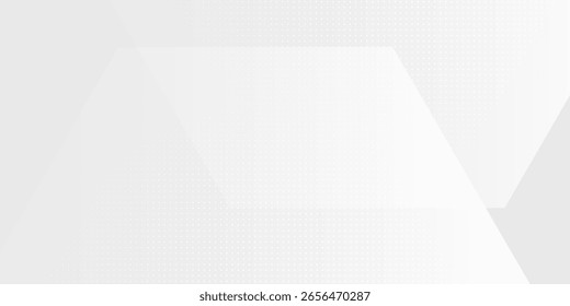 Moderno hexágono de fondo blanco y gris con punto blanco gris onda luz abstracta
