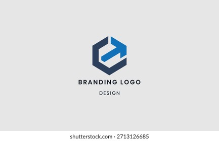 Modern hexagonal abstract c letter mark logo design