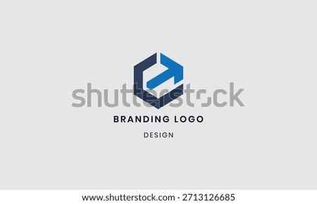 Modern hexagonal abstract c letter mark logo design