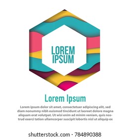 Modern hexagonal design shape with papercut layered background for multi purpose design