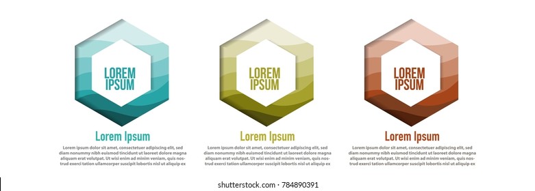 Modern hexagonal design shape with papercut layered background for multi purpose design