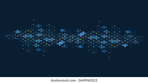 Modern hexagonal geometric wave with glowing effects, ideal for technology themes, innovation, and digital transformation visuals.